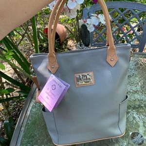 Joy Mangano Clothes It All Saint Tropez Collection Grey Leather Tote Crossbody